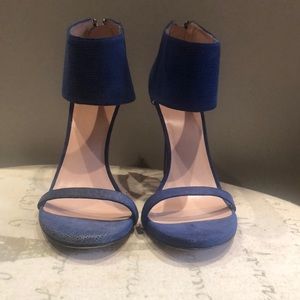 Stuart weitzman blue suede textured sandals 8.5